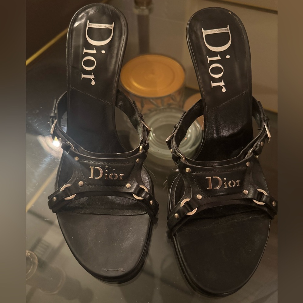 Dior Vintage 90s black sandal heels 
Size 35 1/2
